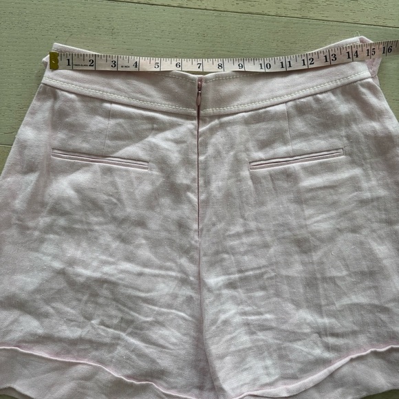 Zimmerman High Tide Button Embellished High Waisted 100% Linen Shorts - Picture 12 of 13